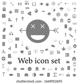 Blind Smiley Message with arrow in head icon. web icons universal set for web and mobile