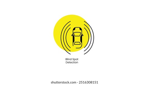 Detección de punto ciego Tecnología Vector Diseño de iconos