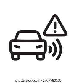 Symbol für Blind-Spot-Warnung, Dashboard-Anzeige für Auto-Sicherheitswarnung.