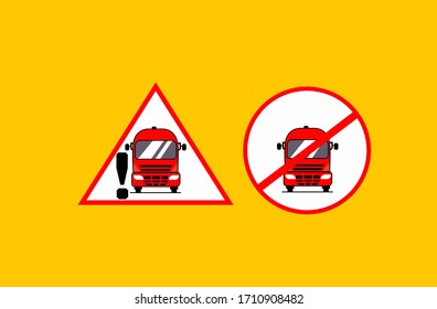 Blind Spot Warning vector. Truck 
Safety Caution. Truck warning symbol