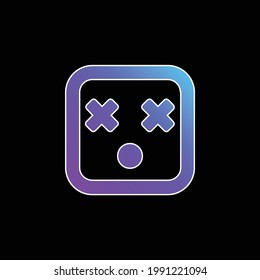 Blind Square Face blue gradient vector icon