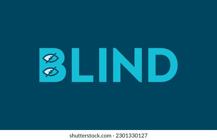 Blind Typography Text Logo Design. Blind Typographic Word Logo Vector Design For Business Company.