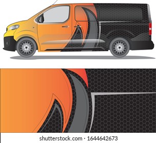 Blind Van car decal vector designs abstract orange fire lineart with black steel texture livery for vehicle vinyl background
