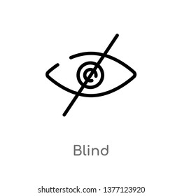 blind vector line icon. Simple element illustration. blind outline icon from smart house concept. Can be used for web and mobile