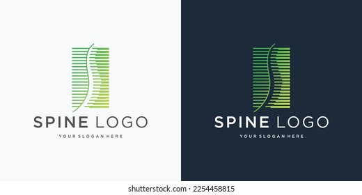 blind vertical spine logo with line style concept design. creative of chiropractic logo inspiration.