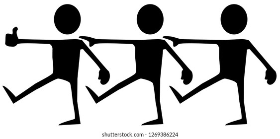 Blind walk stencil black, vector illustration, horizontal, isolated