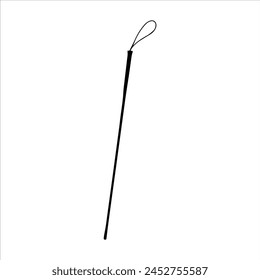 Blind walking stick silhouette icon logo vector illustration isolated on white background