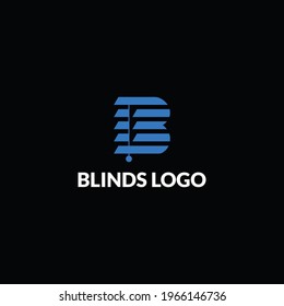 Blind window covering logo design with shape of B letter vector