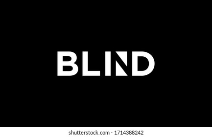 Palabra ciega para el diseño del logotipo vectorial editable en fondo negro

