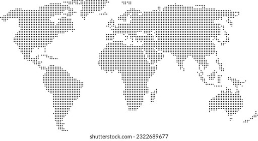 Blind world map grey dotted