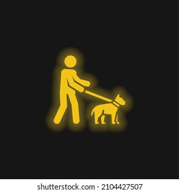 Blind yellow glowing neon icon