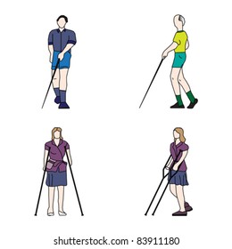 blinded disabled persons, vector