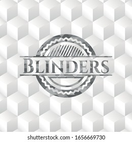 Blinders realistic grey emblem with cube white background