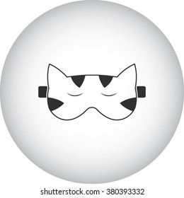 Blindfold cat simple icon on  round background