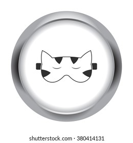 Blindfold cat simple icon on  round background
