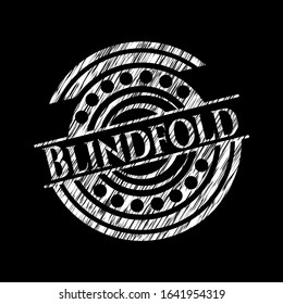 Blindfold chalk emblem. Vector Illustration. Detailed.