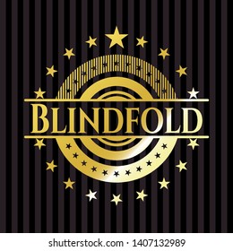 Blindfold gold emblem. Vector Illustration. Detailed.