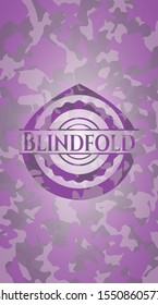 Blindfold pink camo emblem. Vector Illustration. Detailed.