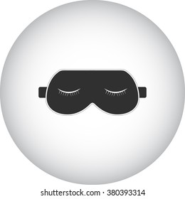 Blindfold simple icon on  round background