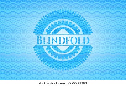 Blindfold water wave representation style emblem. Vector Illustration. Detailed. 