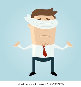 Royalty-Free (RF) Clipart Illustration Of A Blindfolded Man Reaching by  toonaday #433591