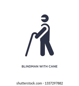 blindman with cane isolated icon. Simple element illustration from behavior concept. blindman with cane editable logo symbol design on white background. Can be use for web and mobile.