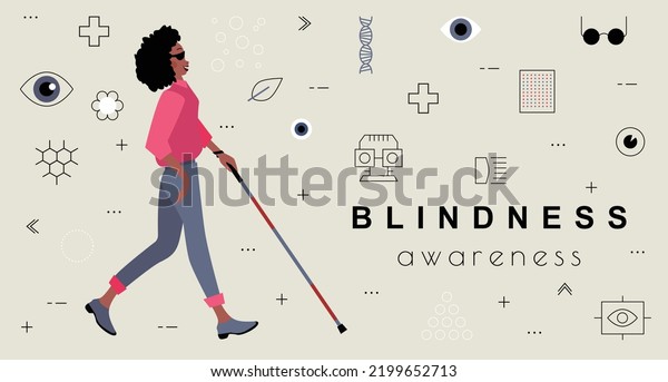 Blindness Awareness Living Without Sight Awareness Stock Vector ...