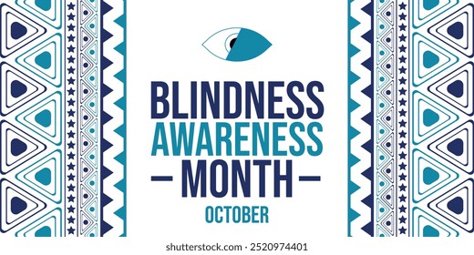 Blindness Awareness Month Banner for October 2024, Promoting Education and Advocacy for the Visually Impaired Community with Inclusive Designs. Vector EPS 10.