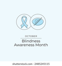 Blindness Awareness Month. Line art design. Vector ribbon. Good for celebration template usage. Continuous line. eps 10.