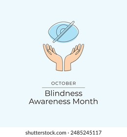 Blindness Awareness Month. Line art design. Vector ribbon. Good for celebration template usage. Continuous line. eps 10.