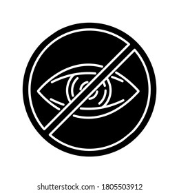 Blindness Black Glyph Icon. Patient With Lost Eyesight. Legally Blind. Vision Impairment. Eye Defect. Chronic Medical Condition. Silhouette Symbol On White Space. Vector Isolated Illustration