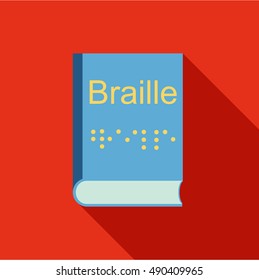 Blindness, Braille writing system icon in flat style isolated with long shadow vector illustration