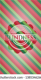 Blindness christmas emblem background. Vector Illustration. Detailed.