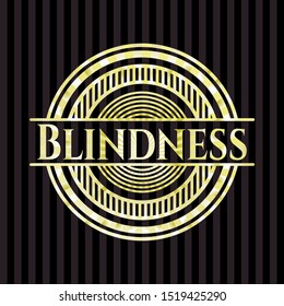 Blindness golden badge or emblem. Vector Illustration. Detailed.