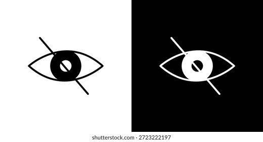 Blindness icon. Black and white simple flat design icon