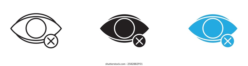 Blindness icon black white vector outline