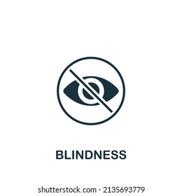 Blindness icon. Monochrome simple icon for templates, web design and infographics
