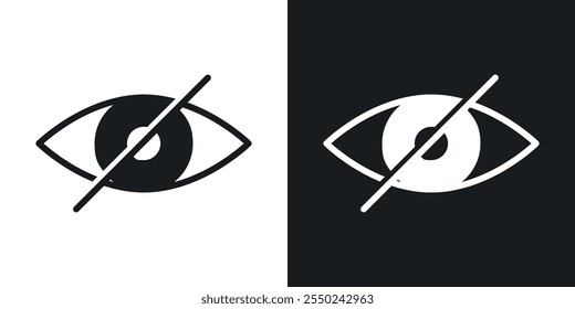 Blindness icon pack in black color.