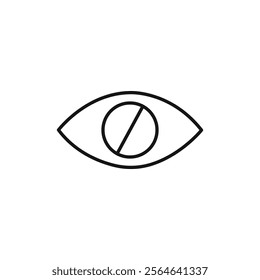 Blindness icon Simple thin line flat symbol