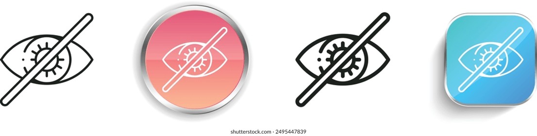 Blindness icon. Thin Linear, Regular and Button Style Design Isolated On White Background