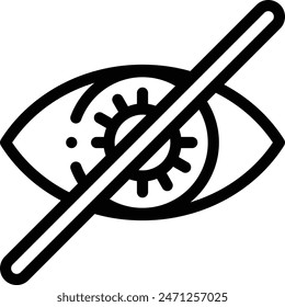 Icono de ceguera. Diseño De Estilo Lineal Delgado Aislado Sobre Fondo Blanco
