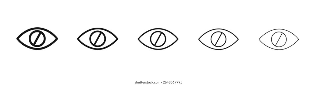 Blindness icon vector outline set illustration sign