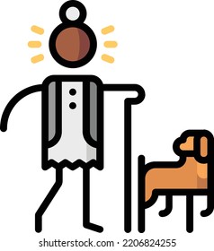 Ilustración de material de elementos de diseño aislados de ceguera. Vector de fondo blanco