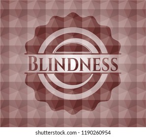 Blindness red geometric badge. Seamless.