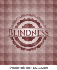 Blindness red seamless emblem with geometric pattern.