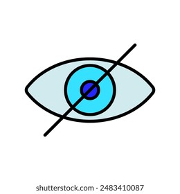 Icono de ceguera. Ojo tachado, discapacidad visual, pérdida de visión, incapacidad visual, accesibilidad, Asistencia, asistencia sanitaria, concienciación, afección médica, independencia, ayuda.