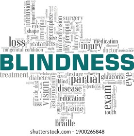 Blindness vector illustration word cloud isolated on a white background.