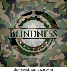 Blindness written on a camo texture. Vector Illustration. Detailed.