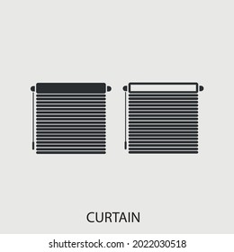 Blinds curtain vector icon illustration sign for web and design