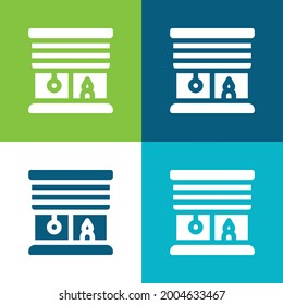 Blinds Flat four color minimal icon set